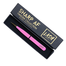 Load image into Gallery viewer, Pink Sharp AF Eyelash Tweezer - lashsociety.co.uk
