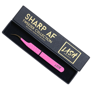 Pink Sharp AF Eyelash Tweezer - lashsociety.co.uk