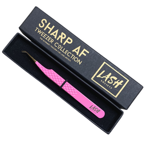 Pink Sharp AF Eyelash Tweezer - lashsociety.co.uk