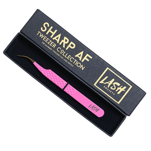 Pink Sharp AF Eyelash Tweezer - Full Collection - lashsociety.co.uk